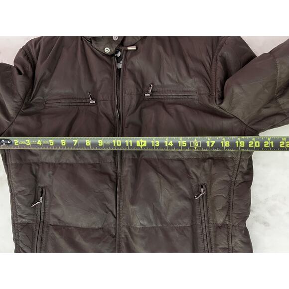 $7000 Brunello Cucinelli Brown Leather Puffer Jacket Removable Hood Men M/L - Picture 9 of 12